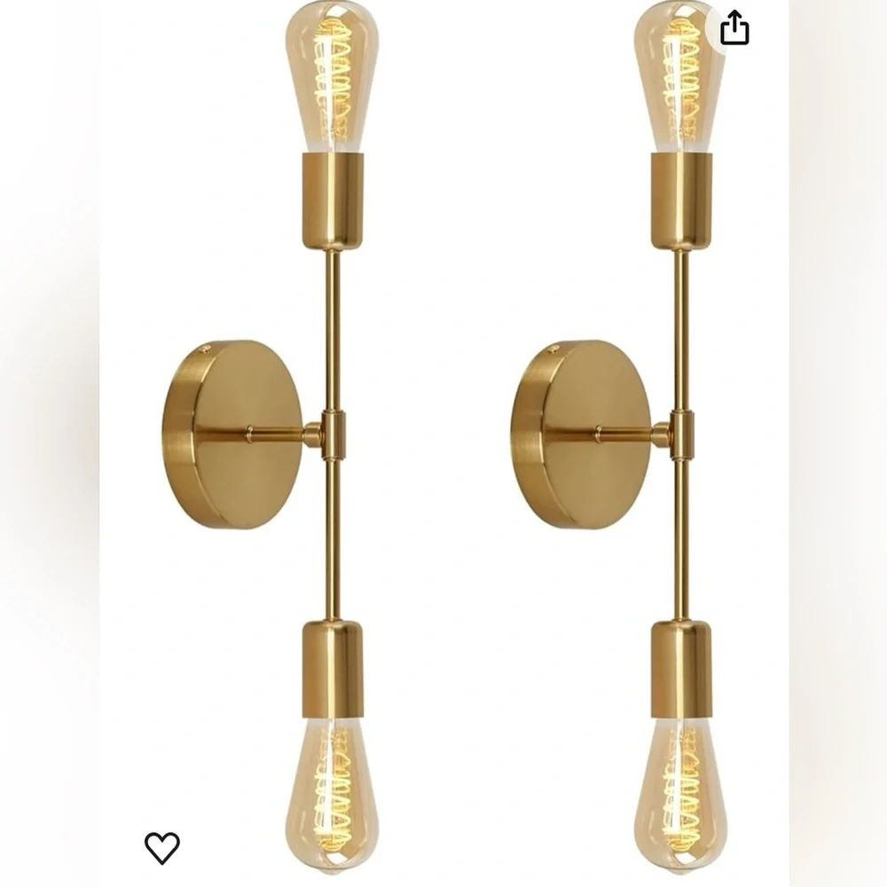New Brass Bathroom Vanity Light Fixtures. 2 pack
